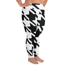 Womens Plus Size High Waist Houndstooth Yoga Pants Leggings 001 Exclusive Houndstooth Leggings Plus Size Tights Womens