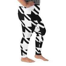 Womens Plus Size High Waist Houndstooth Yoga Pants Leggings 001 Exclusive Houndstooth Leggings Plus Size Tights Womens