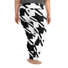 Womens Plus Size High Waist Houndstooth Yoga Pants Leggings 001 Exclusive Houndstooth Leggings Plus Size Tights Womens