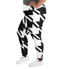 Womens Plus Size High Waist Houndstooth Yoga Pants Leggings 001 Exclusive Houndstooth Leggings Plus Size Tights Womens