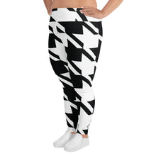 Womens Plus Size High Waist Houndstooth Yoga Pants Leggings 001 Exclusive Houndstooth Leggings Plus Size Tights Womens