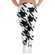 Womens Plus Size High Waist Houndstooth Yoga Pants Leggings 001 Exclusive Houndstooth Leggings Plus Size Tights Womens