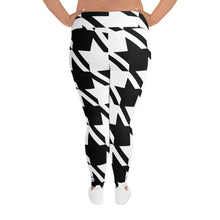 Womens Plus Size High Waist Houndstooth Yoga Pants Leggings 001 Exclusive Houndstooth Leggings Plus Size Tights Womens