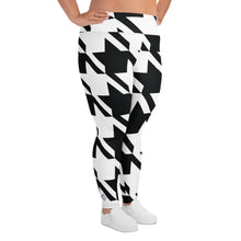Womens Plus Size High Waist Houndstooth Yoga Pants Leggings 001 Exclusive Houndstooth Leggings Plus Size Tights Womens