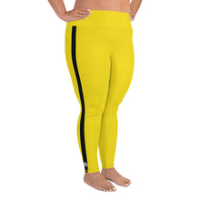 Kill Bill Vibes: Plus Size Women's Long Sleeve Rash Guard and Yoga Pants Ensemble Bruce Lee Exclusive Kit Leggings Long Sleeve Plus Size Plus Sized Plus Sized Leggings Rash Guard Tights Womens