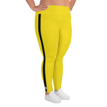 Kill Bill Vibes: Plus Size Women's Long Sleeve Rash Guard and Yoga Pants Ensemble Bruce Lee Exclusive Kit Leggings Long Sleeve Plus Size Plus Sized Plus Sized Leggings Rash Guard Tights Womens