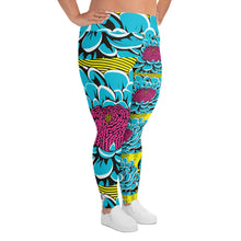 Women's Plus Size Pop Art Yoga Pants - Roy Lichtenstein Inspired Dahlia Print 002 Athletic Leggings BJJ Boxing Dahlia Exclusive Fitness Flower Leggings Plus Size Plus Sized Leggings Pop Art Running Tights Womens Yoga