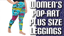 Women's Plus Size Pop Art Yoga Pants - Roy Lichtenstein Inspired Dahlia Print 002 Athletic Leggings BJJ Boxing Dahlia Exclusive Fitness Flower Leggings Plus Size Plus Sized Leggings Pop Art Running Tights Womens Yoga