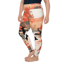 Women's Plus Size Yoga Pants Workout Leggings - Deer Forest Deer Forest Exclusive Leggings Plus Size Tights Womens
