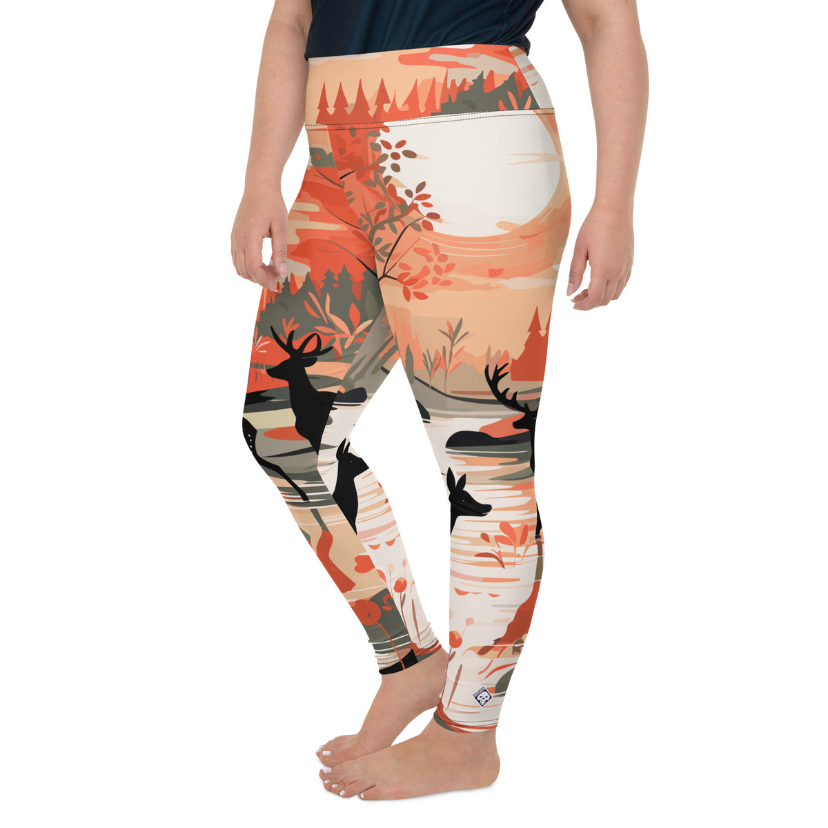 Women's Plus Size Yoga Pants Workout Leggings Deer Forest
