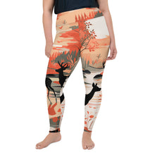 Women's Plus Size Yoga Pants Workout Leggings - Deer Forest Deer Forest Exclusive Leggings Plus Size Tights Womens
