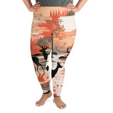 Women's Plus Size Yoga Pants Workout Leggings - Deer Forest Deer Forest Exclusive Leggings Plus Size Tights Womens