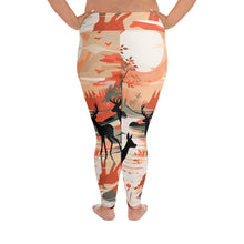Women's Plus Size Yoga Pants Workout Leggings - Deer Forest Deer Forest Exclusive Leggings Plus Size Tights Womens