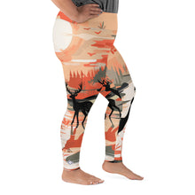 Women's Plus Size Yoga Pants Workout Leggings - Deer Forest Deer Forest Exclusive Leggings Plus Size Tights Womens