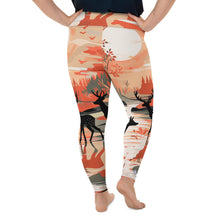 Women's Plus Size Yoga Pants Workout Leggings - Deer Forest Deer Forest Exclusive Leggings Plus Size Tights Womens