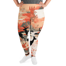 Women's Plus Size Yoga Pants Workout Leggings - Deer Forest Deer Forest Exclusive Leggings Plus Size Tights Womens