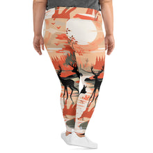 Women's Plus Size Yoga Pants Workout Leggings - Deer Forest Deer Forest Exclusive Leggings Plus Size Tights Womens