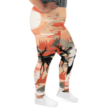 Women's Plus Size Yoga Pants Workout Leggings - Deer Forest Deer Forest Exclusive Leggings Plus Size Tights Womens
