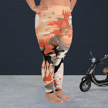 Women's Plus Size Yoga Pants Workout Leggings - Deer Forest Deer Forest Exclusive Leggings Plus Size Tights Womens
