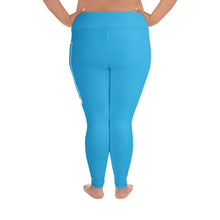 Women's Plus Size Yoga Pants Workout Leggings For Jiu Jitsu 005 - Cyan Exclusive Jiu-Jitsu Leggings Plus Size Tights Womens