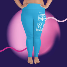 Women's Plus Size Yoga Pants Workout Leggings For Jiu Jitsu 005 - Cyan Exclusive Jiu-Jitsu Leggings Plus Size Tights Womens