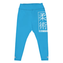 Women's Plus Size Yoga Pants Workout Leggings For Jiu Jitsu 005 - Cyan Exclusive Jiu-Jitsu Leggings Plus Size Tights Womens