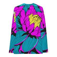 Women's Pop Art BJJ Long Sleeve Rash Guards - Roy Lichtenstein Inspired Dahlia Print 001 BJJ Boxing Dahlia Exclusive Fitness Flower Grappling Jiu-Jitsu Long Sleeve Muay Thai Pop Art Rash Guard Running Striking Swimwear Womens Yoga