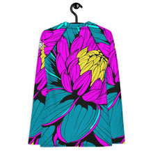 Women's Pop Art BJJ Long Sleeve Rash Guards - Roy Lichtenstein Inspired Dahlia Print 001 BJJ Boxing Dahlia Exclusive Fitness Flower Grappling Jiu-Jitsu Long Sleeve Muay Thai Pop Art Rash Guard Running Striking Swimwear Womens Yoga
