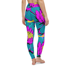Women's Pop Art Yoga Pants - Roy Lichtenstein Inspired Dahalia Print 001 Athletic Leggings BJJ Boxing Dahlia Exclusive Fitness Flower Grappling gym leggings Jiu-Jitsu Leggings Pop Art Running Striking Tights Womens Yoga