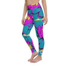 Women's Pop Art Yoga Pants - Roy Lichtenstein Inspired Dahalia Print 001 Athletic Leggings BJJ Boxing Dahlia Exclusive Fitness Flower Grappling gym leggings Jiu-Jitsu Leggings Pop Art Running Striking Tights Womens Yoga