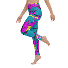 Women's Pop Art Yoga Pants - Roy Lichtenstein Inspired Dahalia Print 001 Athletic Leggings BJJ Boxing Dahlia Exclusive Fitness Flower Grappling gym leggings Jiu-Jitsu Leggings Pop Art Running Striking Tights Womens Yoga