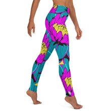 Women's Pop Art Yoga Pants - Roy Lichtenstein Inspired Dahalia Print 001 Athletic Leggings BJJ Boxing Dahlia Exclusive Fitness Flower Grappling gym leggings Jiu-Jitsu Leggings Pop Art Running Striking Tights Womens Yoga