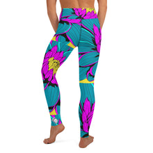 Women's Pop Art Yoga Pants - Roy Lichtenstein Inspired Dahalia Print 001 Athletic Leggings BJJ Boxing Dahlia Exclusive Fitness Flower Grappling gym leggings Jiu-Jitsu Leggings Pop Art Running Striking Tights Womens Yoga