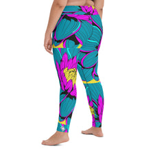 Women's Pop Art Yoga Pants - Roy Lichtenstein Inspired Dahalia Print 001 Athletic Leggings BJJ Boxing Dahlia Exclusive Fitness Flower Grappling gym leggings Jiu-Jitsu Leggings Pop Art Running Striking Tights Womens Yoga
