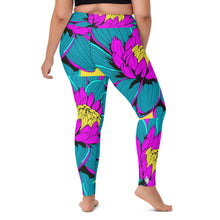 Women's Pop Art Yoga Pants - Roy Lichtenstein Inspired Dahalia Print 001 Athletic Leggings BJJ Boxing Dahlia Exclusive Fitness Flower Grappling gym leggings Jiu-Jitsu Leggings Pop Art Running Striking Tights Womens Yoga