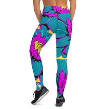 Women's Pop Art Yoga Pants - Roy Lichtenstein Inspired Dahalia Print 001 Athletic Leggings BJJ Boxing Dahlia Exclusive Fitness Flower Grappling gym leggings Jiu-Jitsu Leggings Pop Art Running Striking Tights Womens Yoga