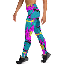 Women's Pop Art Yoga Pants - Roy Lichtenstein Inspired Dahalia Print 001 Athletic Leggings BJJ Boxing Dahlia Exclusive Fitness Flower Grappling gym leggings Jiu-Jitsu Leggings Pop Art Running Striking Tights Womens Yoga