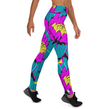 Women's Pop Art Yoga Pants - Roy Lichtenstein Inspired Dahalia Print 001 Athletic Leggings BJJ Boxing Dahlia Exclusive Fitness Flower Grappling gym leggings Jiu-Jitsu Leggings Pop Art Running Striking Tights Womens Yoga