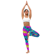 Women's Pop Art Yoga Pants - Roy Lichtenstein Inspired Dahalia Print 001 Athletic Leggings BJJ Boxing Dahlia Exclusive Fitness Flower Grappling gym leggings Jiu-Jitsu Leggings Pop Art Running Striking Tights Womens Yoga
