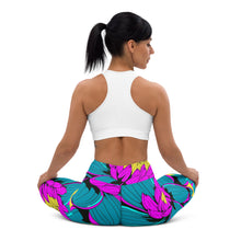 Women's Pop Art Yoga Pants - Roy Lichtenstein Inspired Dahalia Print 001 Athletic Leggings BJJ Boxing Dahlia Exclusive Fitness Flower Grappling gym leggings Jiu-Jitsu Leggings Pop Art Running Striking Tights Womens Yoga