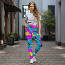 Women's Pop Art Yoga Pants - Roy Lichtenstein Inspired Dahalia Print 001 Athletic Leggings BJJ Boxing Dahlia Exclusive Fitness Flower Grappling gym leggings Jiu-Jitsu Leggings Pop Art Running Striking Tights Womens Yoga