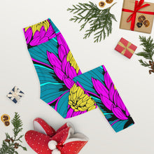 Women's Pop Art Yoga Pants - Roy Lichtenstein Inspired Dahalia Print 001 Athletic Leggings BJJ Boxing Dahlia Exclusive Fitness Flower Grappling gym leggings Jiu-Jitsu Leggings Pop Art Running Striking Tights Womens Yoga