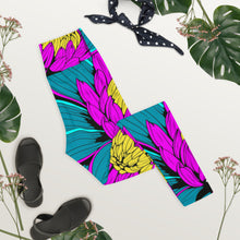 Women's Pop Art Yoga Pants - Roy Lichtenstein Inspired Dahalia Print 001 Athletic Leggings BJJ Boxing Dahlia Exclusive Fitness Flower Grappling gym leggings Jiu-Jitsu Leggings Pop Art Running Striking Tights Womens Yoga