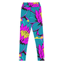 Women's Pop Art Yoga Pants - Roy Lichtenstein Inspired Dahalia Print 001 Athletic Leggings BJJ Boxing Dahlia Exclusive Fitness Flower Grappling gym leggings Jiu-Jitsu Leggings Pop Art Running Striking Tights Womens Yoga