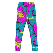 Women's Pop Art Yoga Pants - Roy Lichtenstein Inspired Dahalia Print 001 Athletic Leggings BJJ Boxing Dahlia Exclusive Fitness Flower Grappling gym leggings Jiu-Jitsu Leggings Pop Art Running Striking Tights Womens Yoga