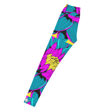 Women's Pop Art Yoga Pants - Roy Lichtenstein Inspired Dahalia Print 001 Athletic Leggings BJJ Boxing Dahlia Exclusive Fitness Flower Grappling gym leggings Jiu-Jitsu Leggings Pop Art Running Striking Tights Womens Yoga