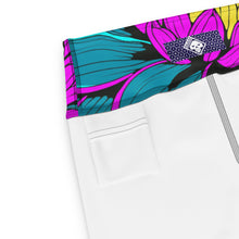 Women's Pop Art Yoga Pants - Roy Lichtenstein Inspired Dahalia Print 001 Athletic Leggings BJJ Boxing Dahlia Exclusive Fitness Flower Grappling gym leggings Jiu-Jitsu Leggings Pop Art Running Striking Tights Womens Yoga