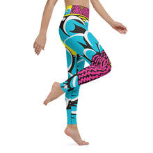 Women's Pop Art Yoga Pants - Roy Lichtenstein Inspired Dahalia Print 002 Athleisure Athletic Leggings BJJ Boxing Dahlia Exclusive Fitness Flower Grappling Jiu-Jitsu Leggings Pop Art Running Striking Tights Womens Yoga