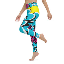 Women's Pop Art Yoga Pants - Roy Lichtenstein Inspired Dahalia Print 002 Athleisure Athletic Leggings BJJ Boxing Dahlia Exclusive Fitness Flower Grappling Jiu-Jitsu Leggings Pop Art Running Striking Tights Womens Yoga