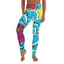 Women's Pop Art Yoga Pants - Roy Lichtenstein Inspired Dahalia Print 002 Athleisure Athletic Leggings BJJ Boxing Dahlia Exclusive Fitness Flower Grappling Jiu-Jitsu Leggings Pop Art Running Striking Tights Womens Yoga